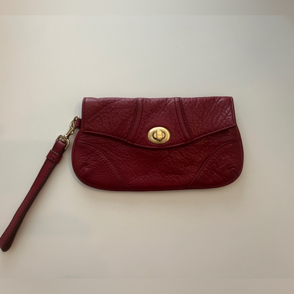 Talbots Red Pebble Leather Wristlet
